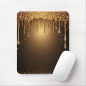 Goldene tropfende Hintergrund mit glitzernden Ränd Mousepad (Mit Mouse)