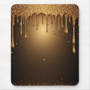 Goldene tropfende Hintergrund mit glitzernden Ränd Mousepad