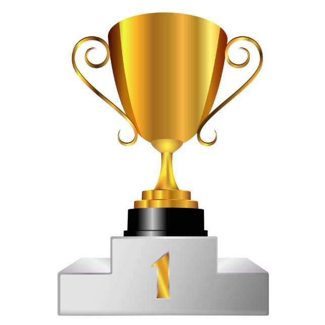 Goldene Trophäe Freistehende Fotoskulptur (Vorne)