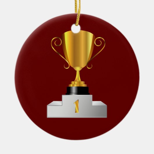 Goldene Trophäe Keramikornament (Vorne)