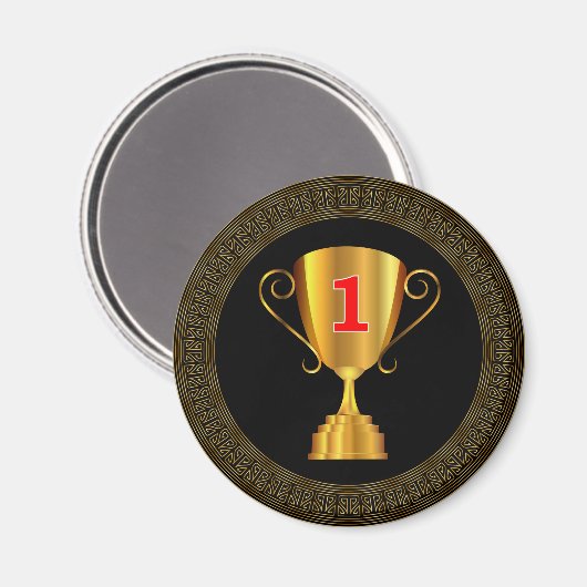 Goldene Trophäe Magnet (Vorderseite/Rückseite)