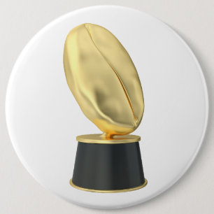 Goldene Trophäe mit Kaffeebohne Button