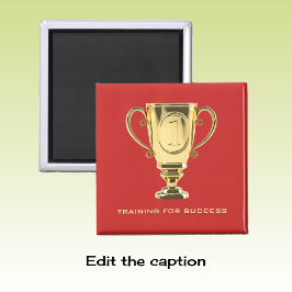 Goldene Trophäe Rot Trainingserfolg Magnet