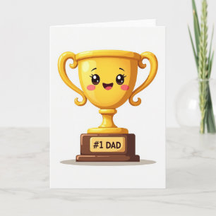 Goldene Trophäen-Väter-Tag-Karte Karte