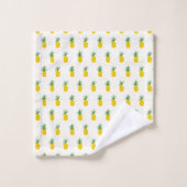 Goldene tropische Ananas Badhandtuch Set (Waschlappen)
