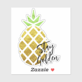 Goldene tropische Ananas bleibe Aufkleber
