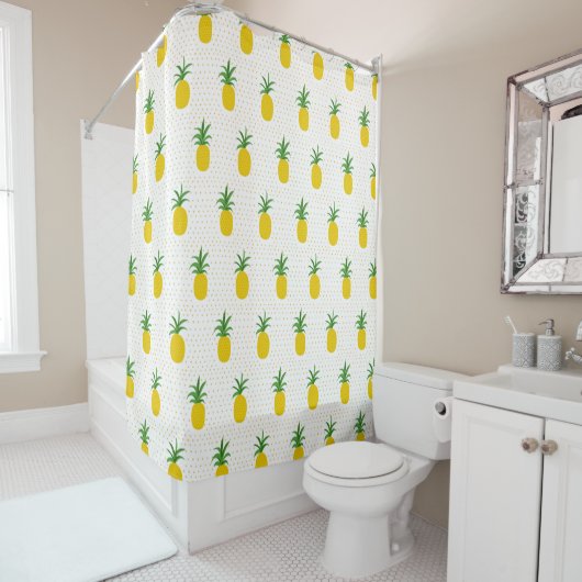 Goldene tropische Ananas Duschvorhang (Beispiel)