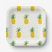 Goldene tropische Ananas Pappteller (Vorderseite)
