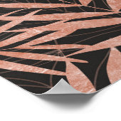 Goldene tropische Blätter der Rose Poster (Ecke)