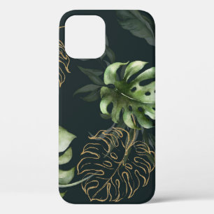 Goldene tropische Blätter: Dunkle Aquarellmalerei Case-Mate iPhone Hülle