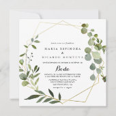 Goldene tropische Hochzeit Einladung (Vorderseite)