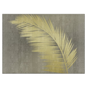 Goldene tropische Palmwedel Schneidebrett