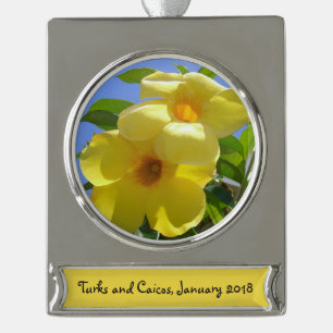 Goldene Trumpet-Blume I Banner-Ornament Silber