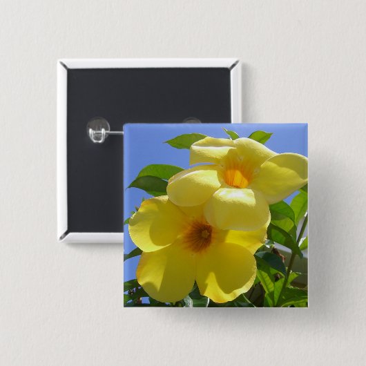 Goldene Trumpet-Blume I Button (Vorne & Hinten)