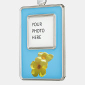 Goldene Trumpet-Blume I Rahmen-Ornament Silber (Links)