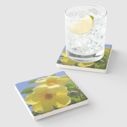 Goldene Trumpet-Blume I Steinuntersetzer (Seitenansicht)