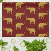 Goldene Trumpf-Elefanten Handtuch (Gefaltet)