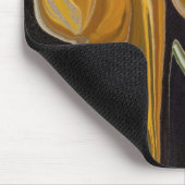 Goldene Tulpe Trio auf Schwarz Mousepad (Ecke)