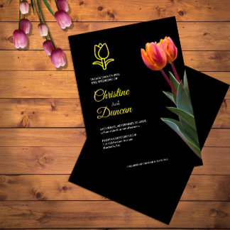 Goldene Tulpen-Hochzeitseinladungen Folieneinladung