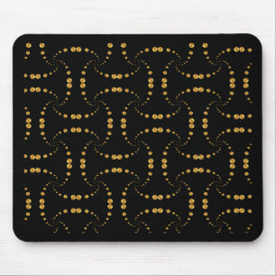 Goldene Tupfen auf Schwarz Mousepad