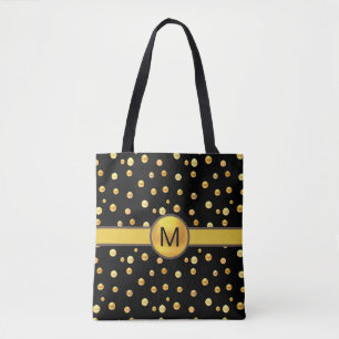 Goldene Tupfen auf Schwarz Tasche