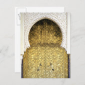 Goldene Tür und ein Bogen, Marokko Postkarte (Vorne/Hinten)