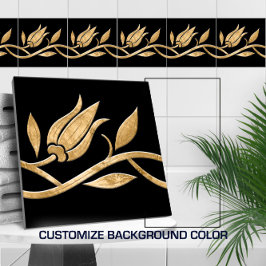 Goldene türkische Tulpe Seamless Border Fliese