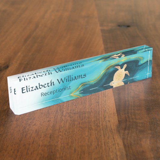 Goldene türkische Wasserfarbenküste Namensplakette (Seite)