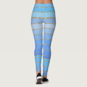 Goldene türkisfarbene Leggings (Rückseite)