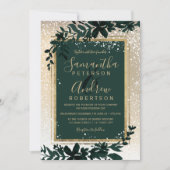 goldene Typografie-Blattschneezeit Einladung (Vorderseite)