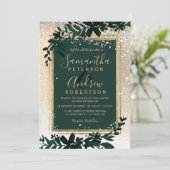 goldene Typografie-Blattschneezeit Einladung (Stehend Vorderseite)