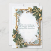 goldene Typografie-Blattschneezeit Einladung (Rückseite)