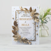 goldene Typografie-Blattschneezeit Einladung (Stehend Vorderseite)