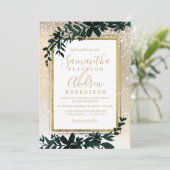 goldene Typografie-Blattschneezeit Einladung (Stehend Vorderseite)