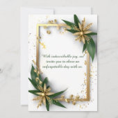 goldene Typografie-Blattschneezeit Einladung (Rückseite)