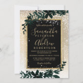 goldene Typografie-Blattschneezeit Einladung (Vorderseite)