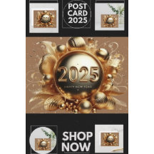 Goldene Typografie froh neues Jahr 2025