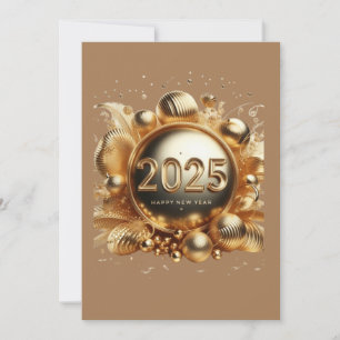 Goldene Typografie glücklich im neuen Jahr 2025 Save The Date