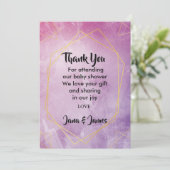 Goldene Typografie Rosa Aquarell Vielen Dank Einladung (Stehend Vorderseite)