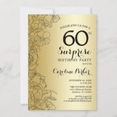 Goldene Überraschung 60. Geburtstagsparty Einladung (Vorderseite)
