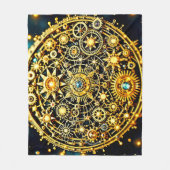 Goldene Uhrwerks-Himmels-Kunst Fleecedecke (Vorderseite)