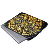 Goldene Uhrwerks-Himmels-Kunst Laptopschutzhülle (Vorne Knopf)