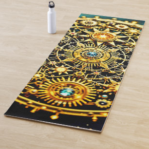 Goldene Uhrwerks-Himmels-Kunst Yogamatte