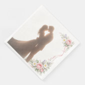 Goldene Umarmung bei Sonnenuntergang - Romantisch Serviette (Ecke)