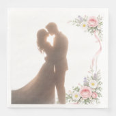 Goldene Umarmung bei Sonnenuntergang - Romantisch Serviette (Vorderseite)