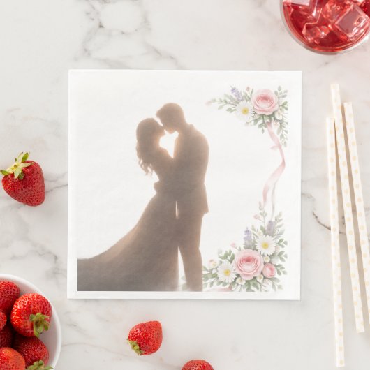 Goldene Umarmung bei Sonnenuntergang - Romantisch Serviette (Beispiel)