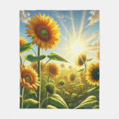 Goldene Umarmung Sonnenblume Fleecedecke (Vorderseite)