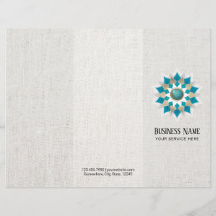Goldene und Aquamarine Lotus Blume Mandala Elegant