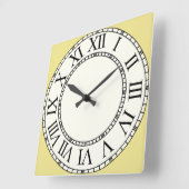 Goldene und blassgelbe römische Ziegelwand Quadratische Wanduhr (Winkel)