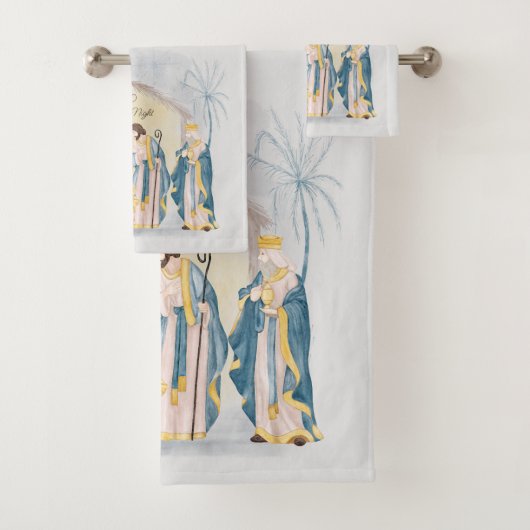 Goldene und blaue Krippe Badhandtuch Set (Insitu)